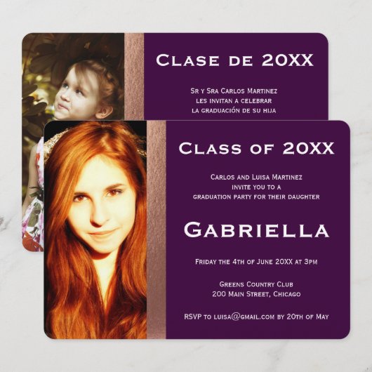 Tweezijdig Afstuderen - Fotouitnodiging Kaart (Voorkant / Achterkant)