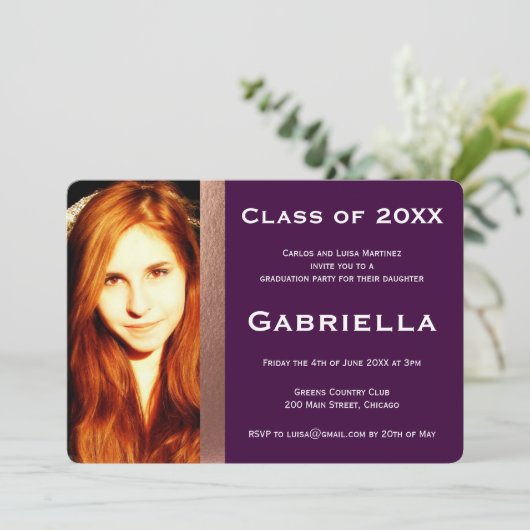 Tweezijdig Afstuderen - Fotouitnodiging Kaart (Staand voorkant)