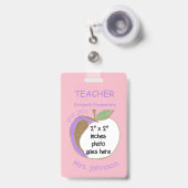 Tweezijdig appel school leraren ID badge (Voorzijde met uittrekbare clip)