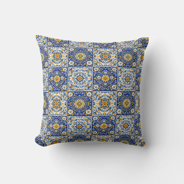 Tweezijdig Azulejo Cozy Kussen (Voorkant)