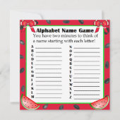 Tweezijdig Baby shower Spelletjes Watermeloen them Kaart (Voorkant)