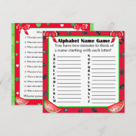 Tweezijdig Baby shower Spelletjes Watermeloen them Kaart