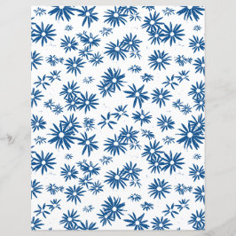 Tweezijdig blauw bloemenkarton