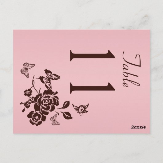 Tweezijdig Blush Roze en Bruin Tafelnummer (Achterkant)
