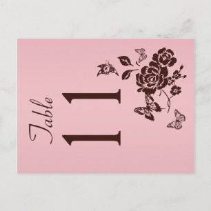 Tweezijdig Blush Roze en Bruin Tafelnummer