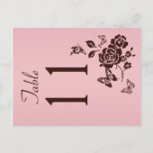 Tweezijdig Blush Roze en Bruin Tafelnummer (Voorkant)