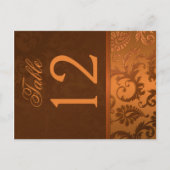 Tweezijdig Bruin en Koperdamast Tafelnummer (Voorkant)