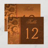 Tweezijdig Bruin en Koperdamast Tafelnummer (Voorkant / Achterkant)