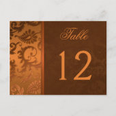 Tweezijdig Bruin en Koperdamast Tafelnummer (Voorkant)