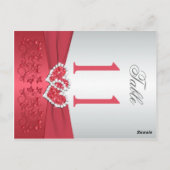 Tweezijdig Coral Pink en Grijs Floral Tafelnummer (Achterkant)