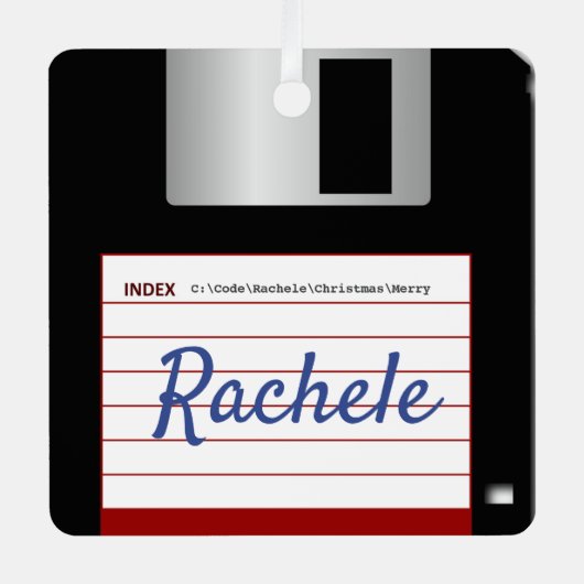 Tweezijdig diskettestation met Command Prompt Gree Metalen Ornament (Voorkant)