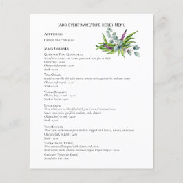 Tweezijdig Eucalyptus Menutemplate Budget Flyer