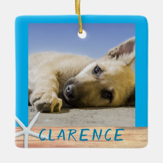 Tweezijdig foto's van Startviskeramisch Ornament (Voorkant)