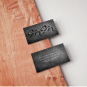 Tweezijdig grijs krijtbord vet monogram minimalist visitekaartje