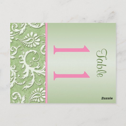 Tweezijdig Groen en Roze Aantal van de Lijst van d Briefkaart (Achterkant)