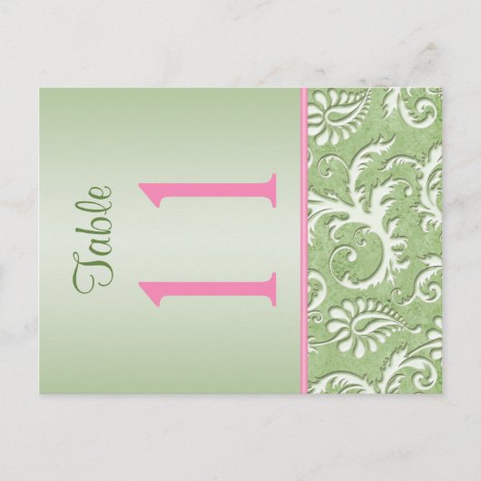 Tweezijdig Groen en Roze Aantal van de Lijst van d Briefkaart (Voorkant)
