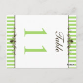 Tweezijdig groen en wit gestreepte tafelnummer (Achterkant)