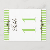 Tweezijdig groen en wit gestreepte tafelnummer (Voorkant)