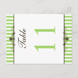 Tweezijdig groen en wit gestreepte tafelnummer
