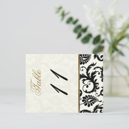 Tweezijdig Ivoor, Goud, en Zwart Lijstnummer Briefkaart (Staand voorkant)