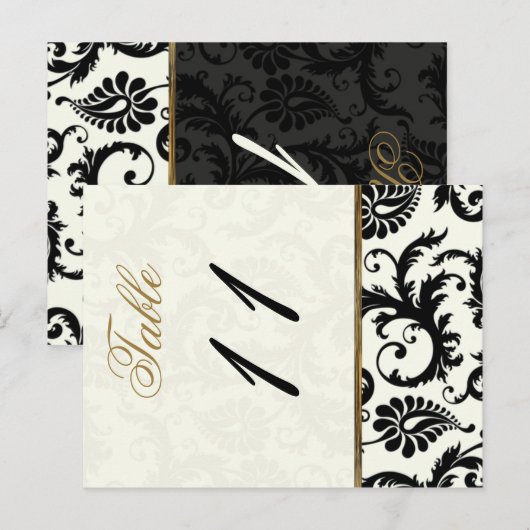 Tweezijdig Ivoor, Goud, en Zwart Lijstnummer Briefkaart (Voorkant / Achterkant)