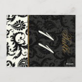 Tweezijdig Ivoor, Goud, en Zwart Lijstnummer Briefkaart (Achterkant)