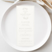 Tweezijdig Ivoor & Taupe Bruiloft Bar/Diner Menu