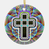 tweezijdig kruis keramisch ornament (Voorkant)