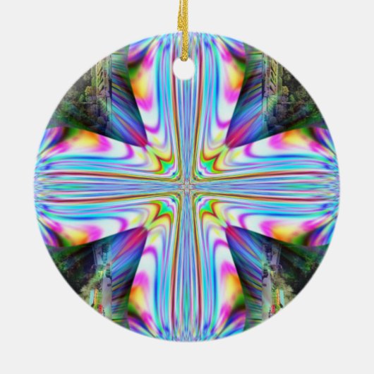 tweezijdig kruis keramisch ornament (Achterkant)