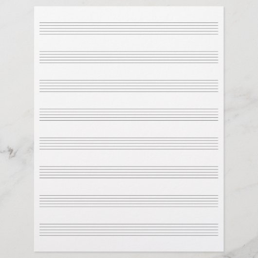 Tweezijdig manuscriptpapier muzieknotatiebladen co briefhoofd (Voorkant)