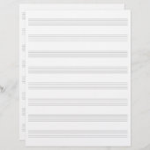 Tweezijdig manuscriptpapier muzieknotatiebladen co briefhoofd (Voorkant / Achterkant)