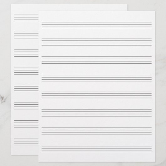 Tweezijdig manuscriptpapier muzieknotatiebladen co briefhoofd (Voorkant / Achterkant)