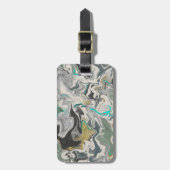 Tweezijdig marmerend gesteente met turkooizen ader bagagelabel (Voorkant verticaal)