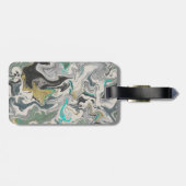 Tweezijdig marmerend gesteente met turkooizen ader bagagelabel (Achterkant horizontaal)