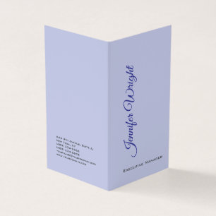 Tweezijdig minimalistisch uniek modern lila effen visitekaartje