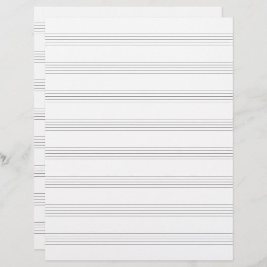 Tweezijdig muziek manuscript papier (personeel pap briefhoofd (Voorkant / Achterkant)