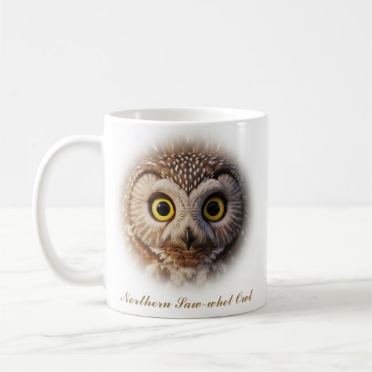 Tweezijdig Northern Saw-Whet Owl Coffee Mok ontwer (Links)