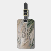 Tweezijdig ornamentaal gras bagagelabel (Voorkant verticaal)