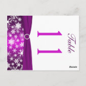 Tweezijdig Paarse Witte Sneeuwvlokken Tafelnummer (Achterkant)