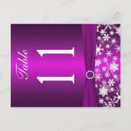 Tweezijdig Paarse Witte Sneeuwvlokken Tafelnummer
