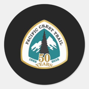 Tweezijdig Pacific Crest Trail 50 Jaar T-shirt Ronde Sticker
