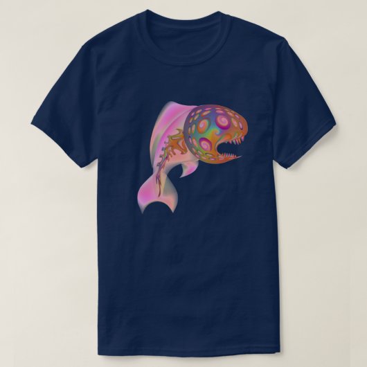 Tweezijdig psychedelische vis shirt (Design voorkant)