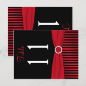 Tweezijdig rood en zwart gestreept tafelnummer (Voorkant / Achterkant)