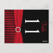 Tweezijdig rood en zwart gestreept tafelnummer (Achterkant)