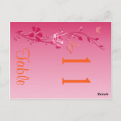 Tweezijdig Roze en Oranje Bloemen Tafelnummer (Achterkant)