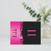 Tweezijdig roze en zwart tafelnummer (Staand voorkant)