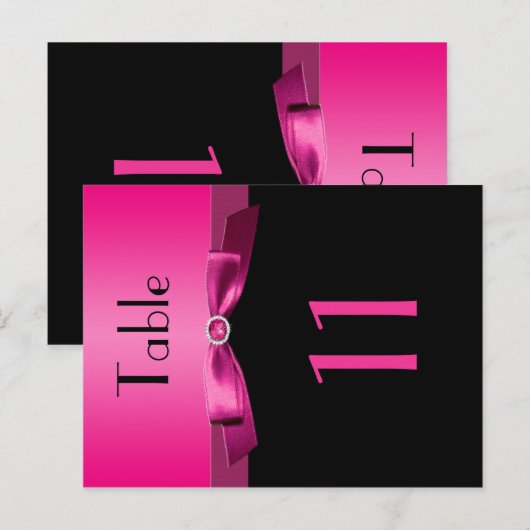 Tweezijdig roze en zwart tafelnummer (Voorkant / Achterkant)
