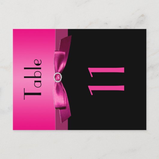 Tweezijdig roze en zwart tafelnummer (Voorkant)