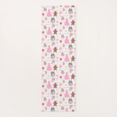 Tweezijdig roze kerstpatroon yogamat (Achterkant)