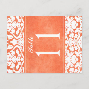 Tweezijdig Sinaasappel en wit Damask Tafelnummer